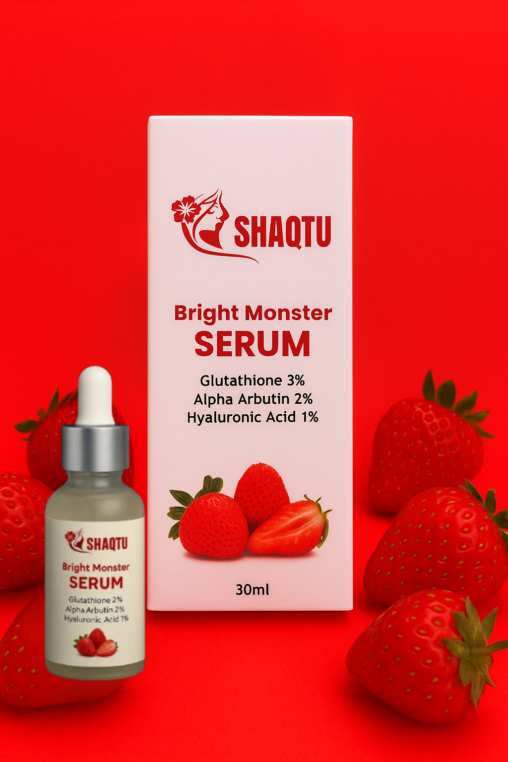 Bright Monster                             Serum – Glutathione3% + Alpha Arbutin 2%+ Hyaluronic Acid 1% (30ml) - whitening Formula